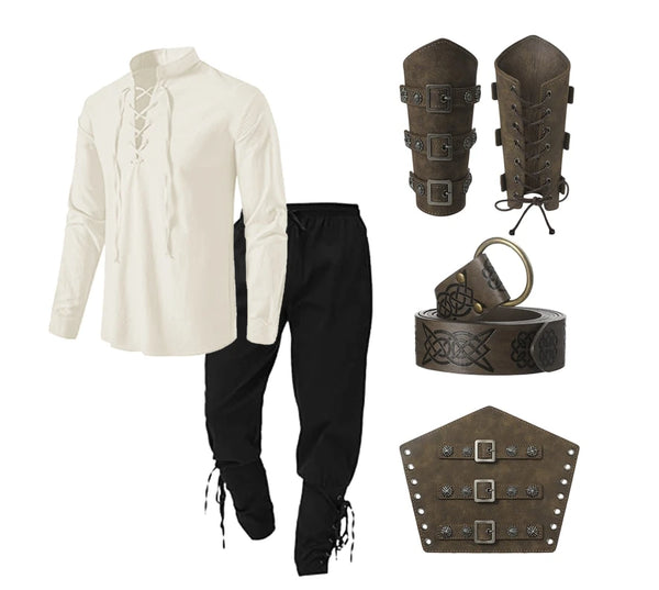 4 Pcs Halloween Men's Renaissance Costume Set