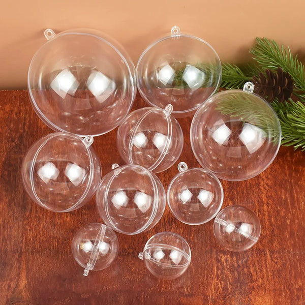 4-10CM Christmas Transparent Ball Plastic Fillable Bauble Xmas