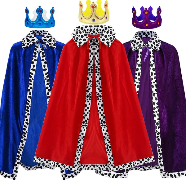 Adult Kids Cape King Prince Cosplay Costume Crown