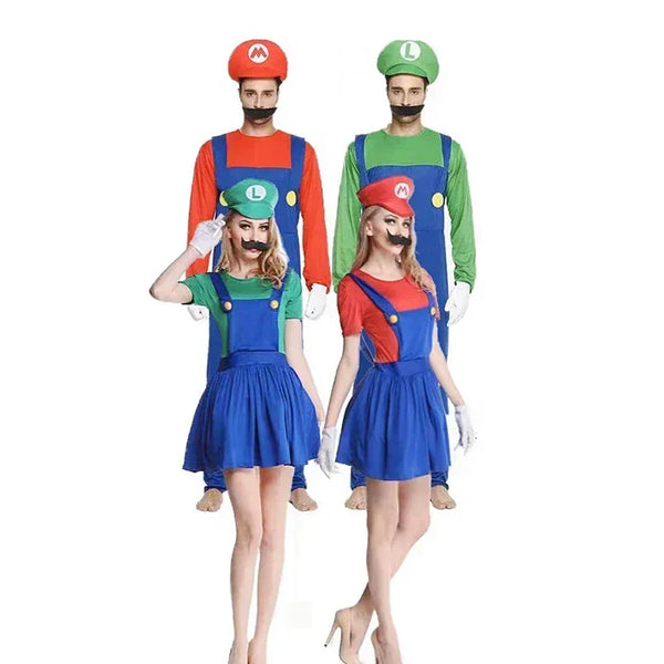Game Marios Super Luigi Brothers Uniform Set Cosplay Costumes Funny Anime