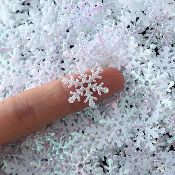 300pcs 2cm Christmas Snowflakes Confetti Xmas Tree Ornaments Christmas